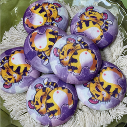 Custom 58mm Round Shape Plush Button Pins