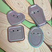 Custom Shaped Spot-holo Base Button Pins