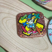 Custom Shaped Spot-holo Base Button Pins