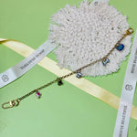 Decorative custom metal chain embedded with colorful acrylic chips