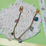 Personalized metal chain with acrylic chip ornaments for DIY crafts