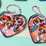 Personalized printed gem acrylic key ring accessory