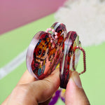 Personalized printed gem acrylic key ring accessory