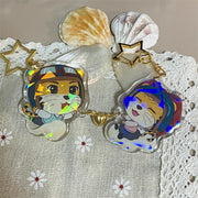 Custom heart/ball shape magnet acrylic keychains