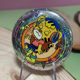 Custom Round Shape Spot-holo Base Button Pins