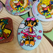 Custom Shaped Spot-holo Base Button Pins