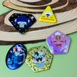 Custom Shaped Spot-holo Base Button Pins