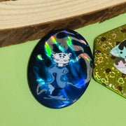 Custom Shaped Spot-holo Base Button Pins