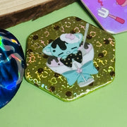 Custom Shaped Spot-holo Base Button Pins