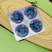 Custom 4pcs 32mm Button Pins in One Aluminum Foil Packing