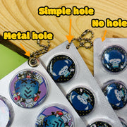 Custom 6pcs 25mm Button Pins in One Aluminum Foil Packing