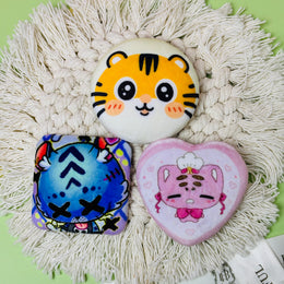 Custom Round/heart/square Shape Plush Button Pins