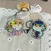 Custom heart/ball shape magnet acrylic keychains